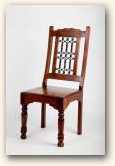 Hinduskie krzesÅ‚o, z litego drewna egzotycznego, toczone nogi, w oparciu elementy kute  » Click to zoom ->