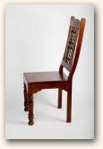 Hinduskie krzesÅ‚o, z litego drewna egzotycznego, toczone nogi, w oparciu elementy kute  » Click to zoom ->